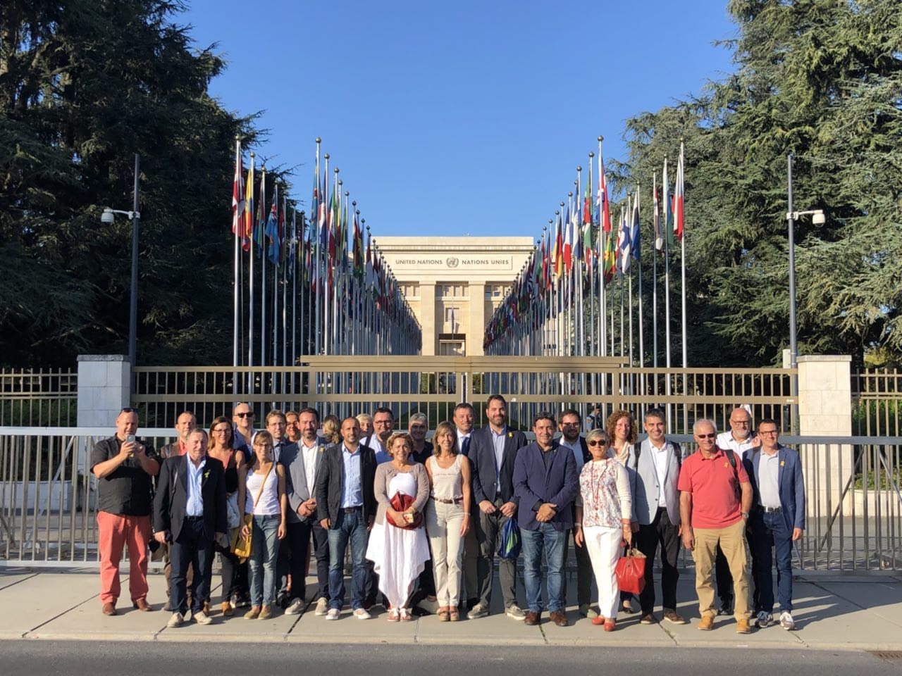 17 de setembre de 2018, Ginebra, Suïssa. Alcaldes i alcaldesses visiten la seu de l’ONU, on es reuneixen amb Yulia Babuzhina i Marc Bojanic, membres de la Comissió de Drets Humans de l’ONU.